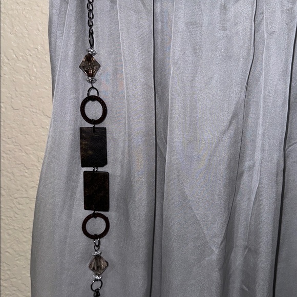 Fantasia XL Grey Tassel Lace Double-Layered Tulle Mesh Maxi Skirt NWT - Picture 6 of 9